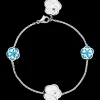Armband, 18 K Weißgold, Perlmutt, Türkis