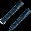 Blaues Alligatorlederarmband mit Faltschließe