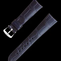 Blaues Alligatorlederarmband mit Dornschließe