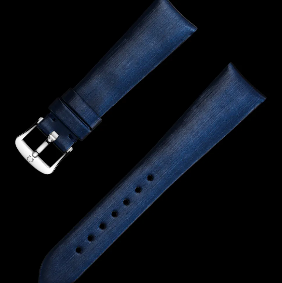 Blaues Armband aus technischem Satin mit Dornschließe