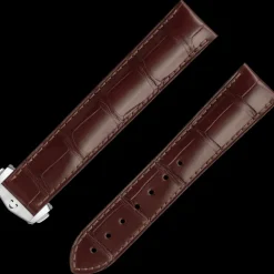Braunes Alligatorlederarmband mit Faltschließe