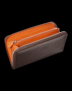 Brieftasche, Braun/Orange