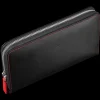 Brieftasche, Schwarz / rot