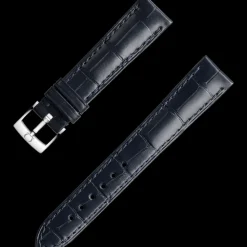 Dunkelblaues Alligatorlederarmband mit Dornschließe