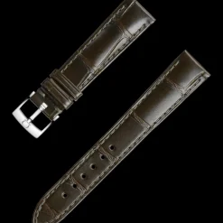 Dunkelgrünes Alligatorlederarmband mit Dornschließe