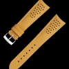 Gelbes Lederarmband mit Dornschließe