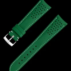 Grünes Lederarmband mit Dornschließe