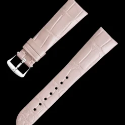 Hellrosafarbenes Alligatorlederarmband mit Dornschließe