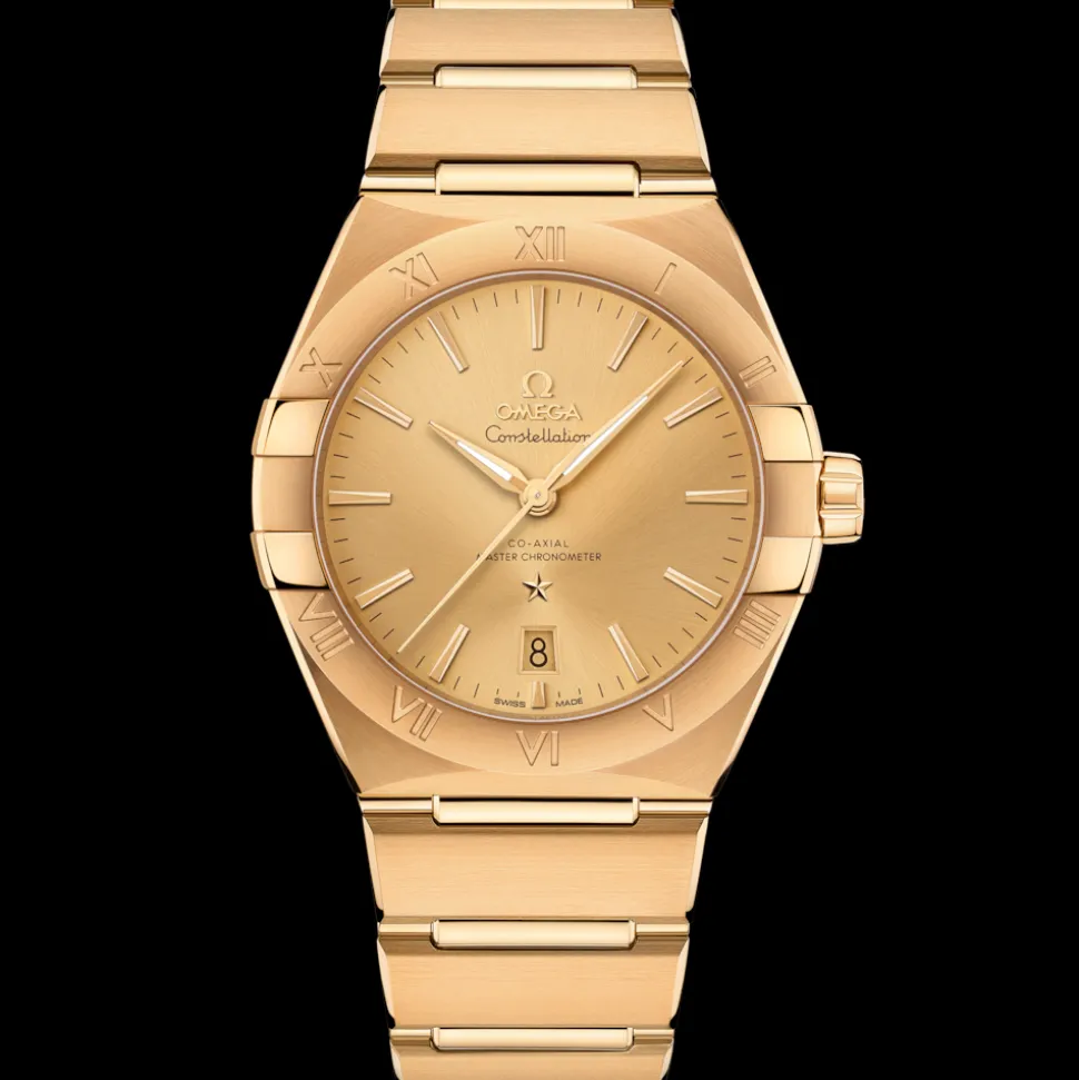 39 mm, Gelbgold mit Gelbgoldband