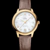 34 mm, Gelbgold mit Lederarmband
