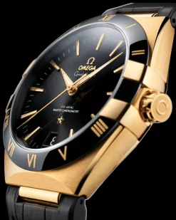 41 mm, Gelbgold mit Lederarmband
