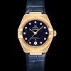 29 mm, Gelbgold mit Lederarmband