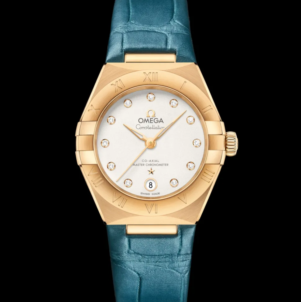 29 mm, Gelbgold mit Lederarmband