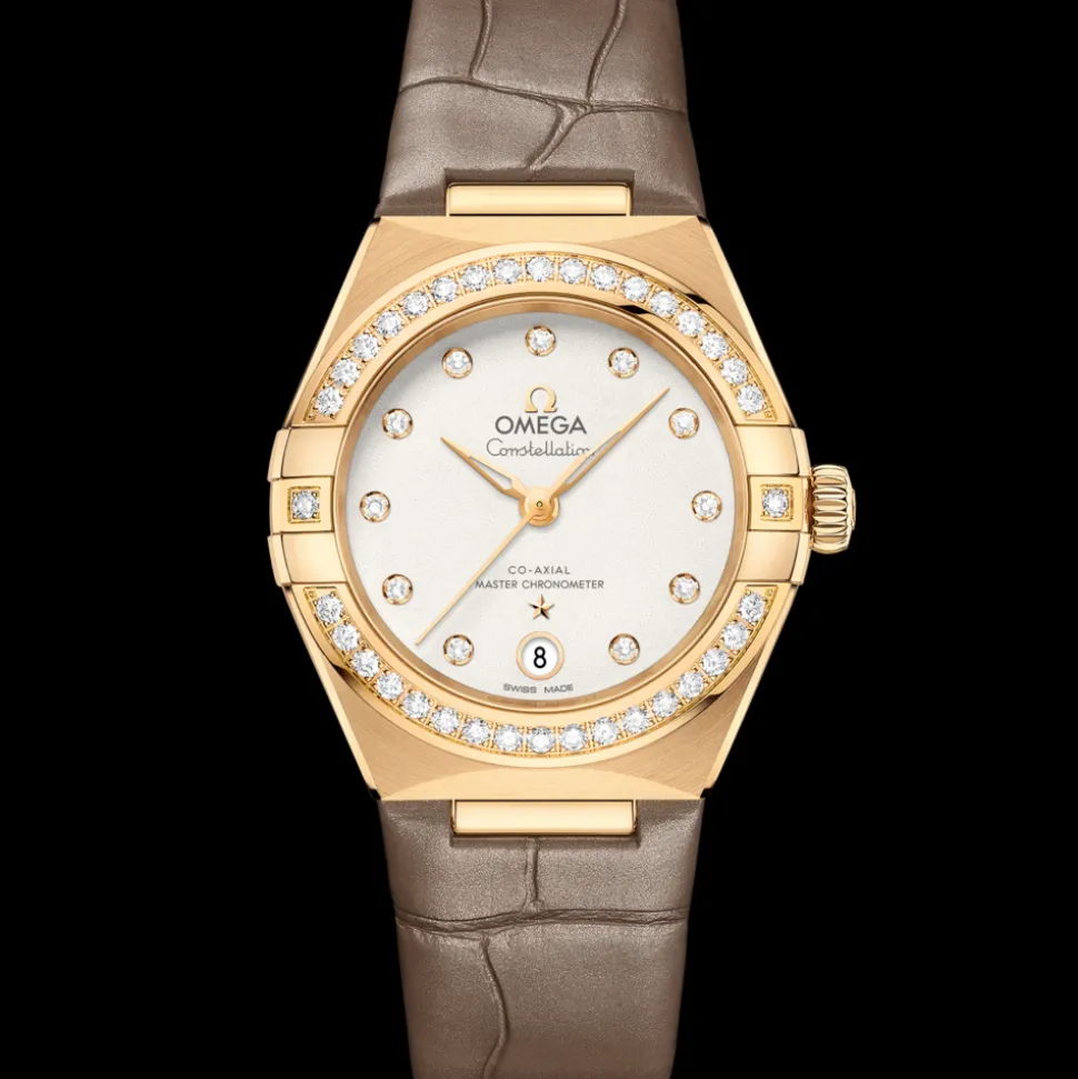 29 mm, Gelbgold mit Lederarmband