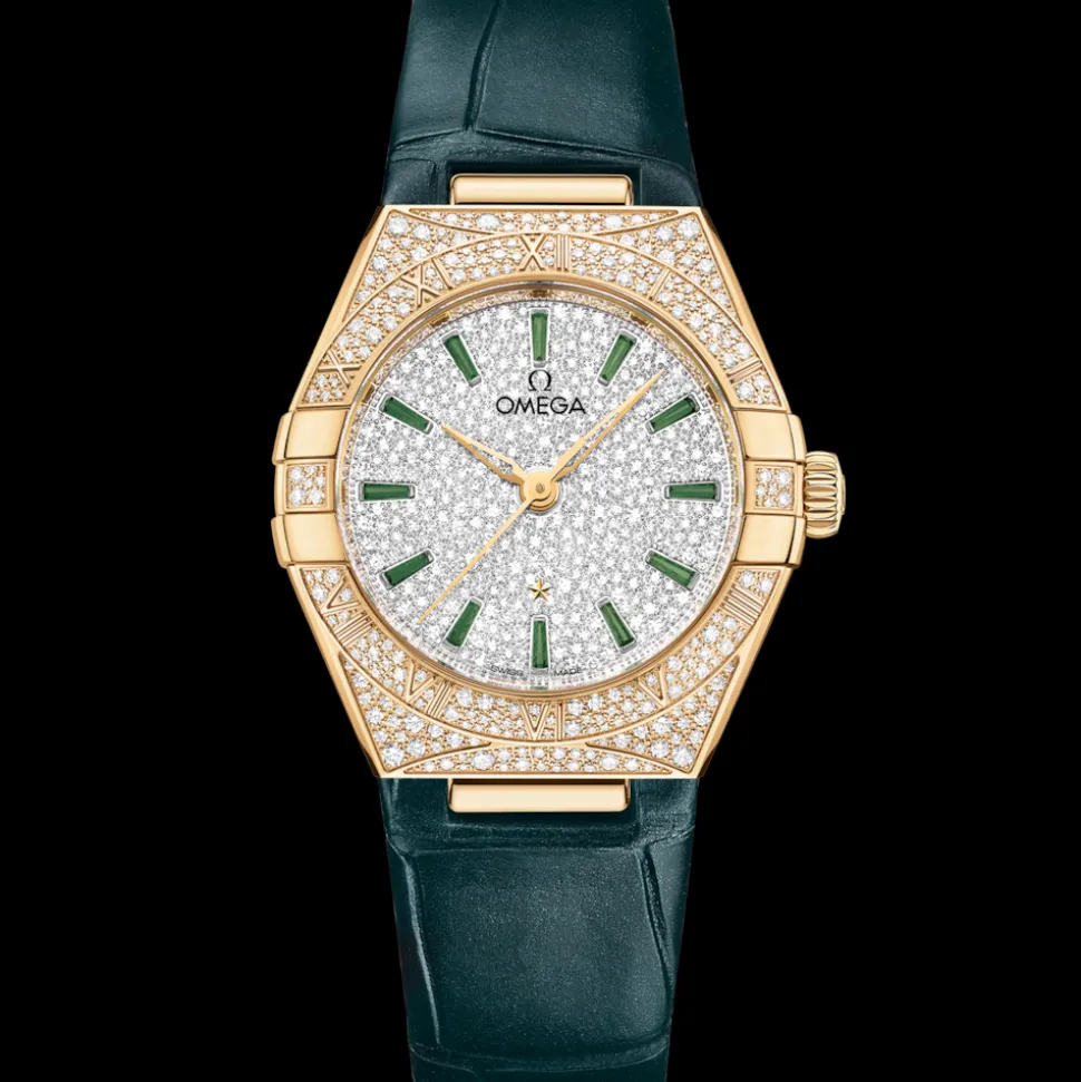 29 mm, Gelbgold mit Lederarmband