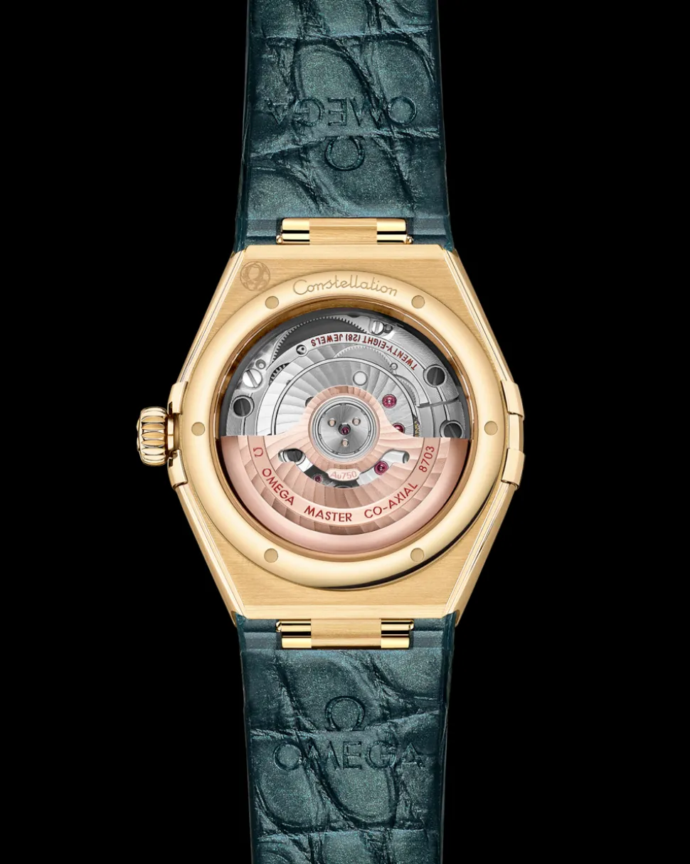 29 mm, Gelbgold mit Lederarmband