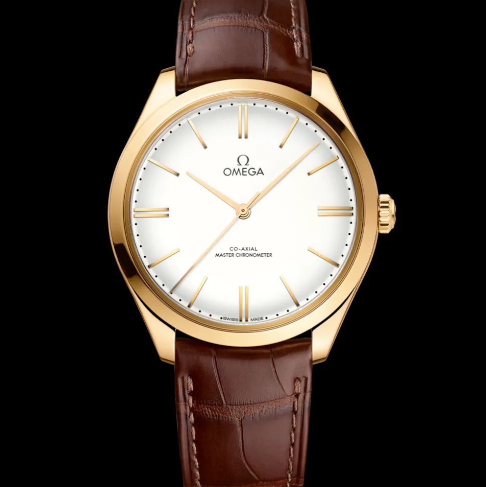 40 mm, Gelbgold mit Lederarmband