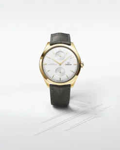 40 mm, Gelbgold mit Lederarmband