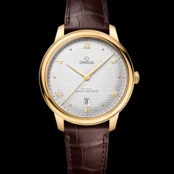40 mm, Gelbgold mit Lederarmband