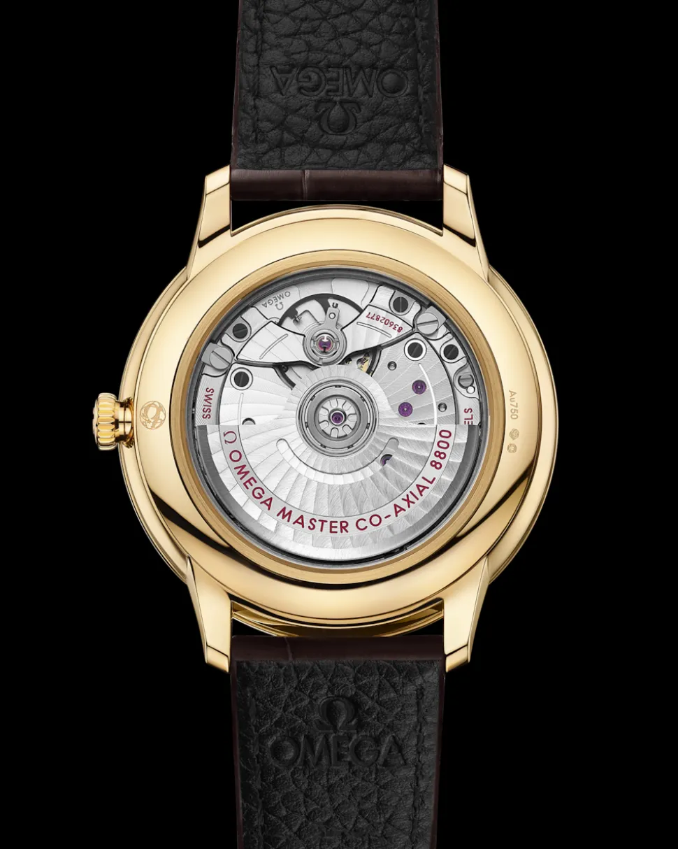 40 mm, Gelbgold mit Lederarmband