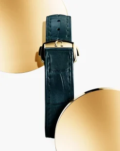 34 mm, Moonshine™‑Gold mit Lederarmband
