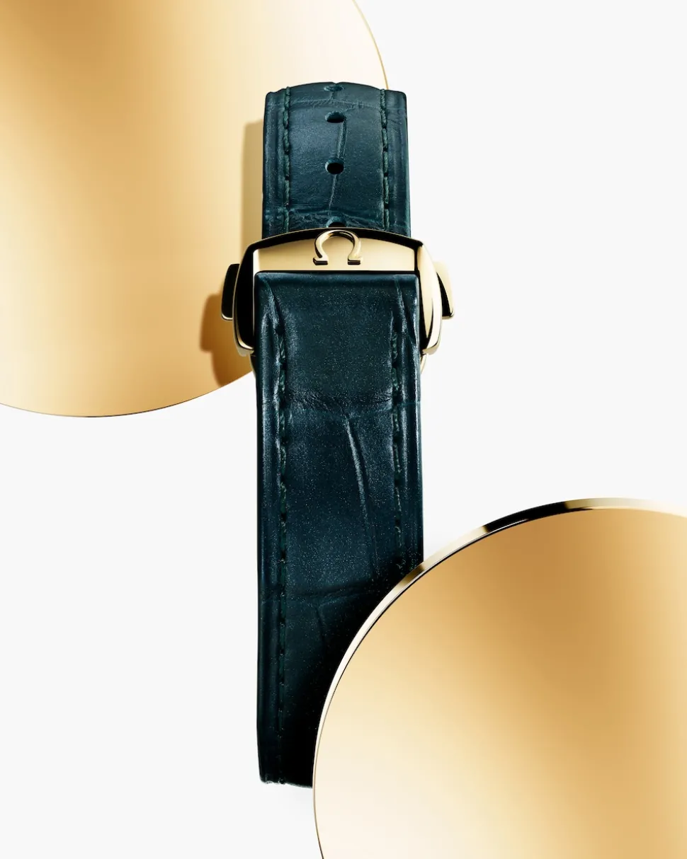 34 mm, Moonshine™‑Gold mit Lederarmband
