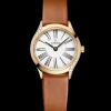26 mm, Moonshine™‑Gold mit Lederarmband