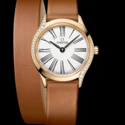 26 mm, Moonshine™‑Gold mit Lederarmband