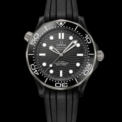 43,5 mm, Schwarze Keramik mit Kautschukband