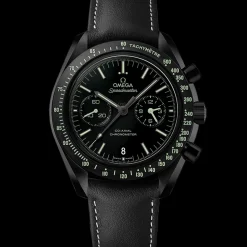 44,25 mm, Schwarze Keramik mit Lederarmband