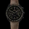 44,25 mm, Schwarze Keramik mit Lederarmband
