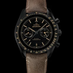 44,25 mm, Schwarze Keramik mit Lederarmband