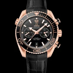 45,5 mm, Sedna™‑Gold mit Lederarmband mit Innenseite aus Kautschuk