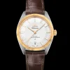 39 mm, Stahl ‑ Gelbgold mit Lederarmband