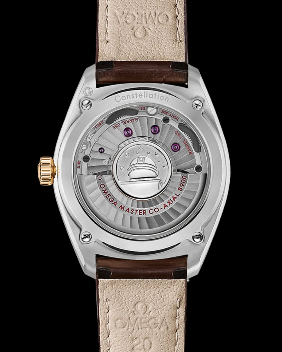 39 mm, Stahl ‑ Gelbgold mit Lederarmband