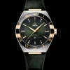 41 mm, Stahl ‑ Gelbgold mit Lederarmband