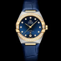 36 mm, Stahl ‑ Gelbgold mit Lederarmband