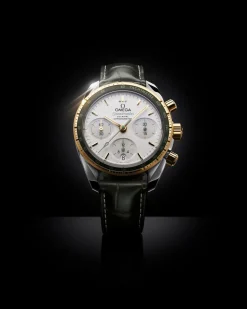 38 mm, Stahl ‑ Gelbgold mit Lederarmband