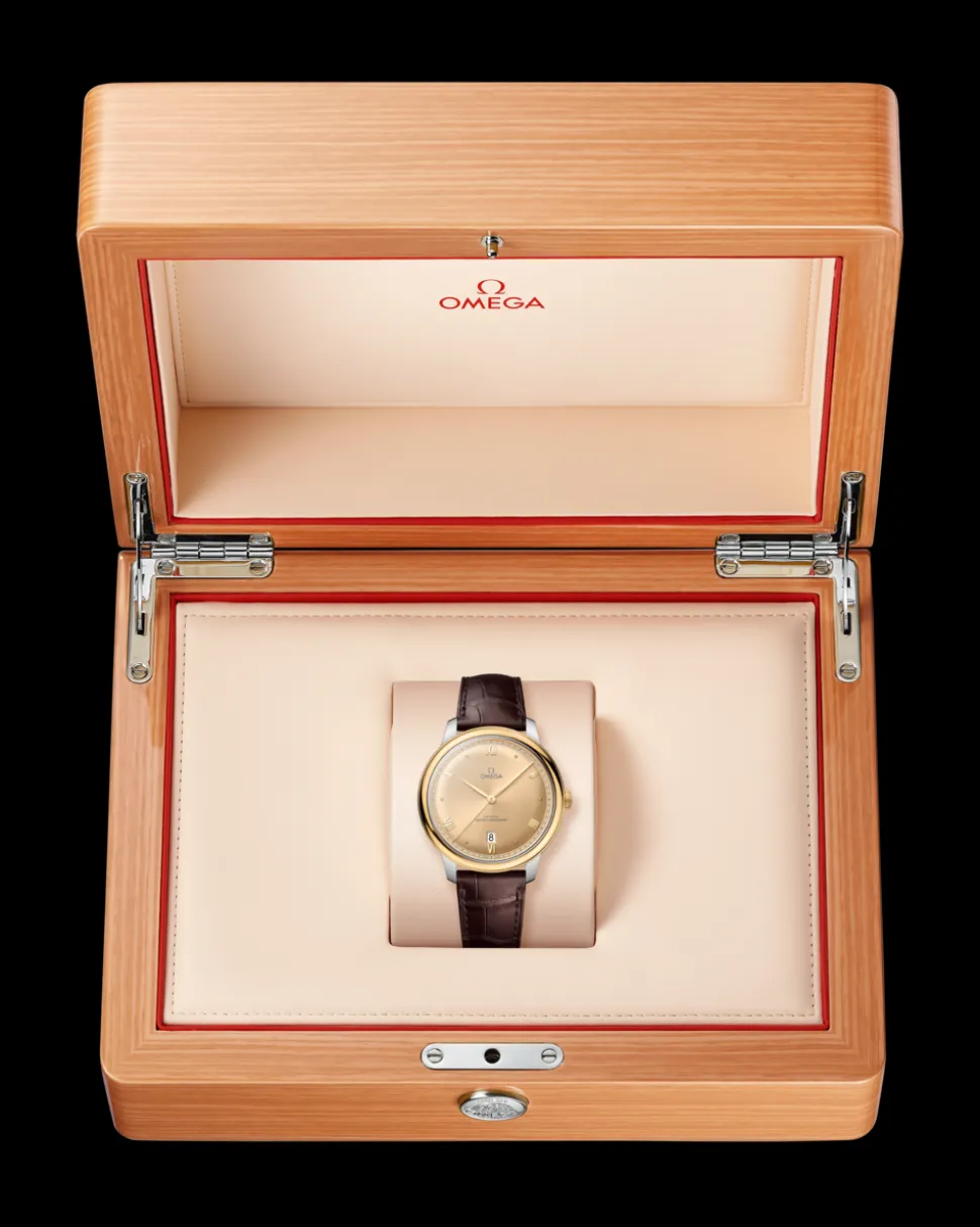 40 mm, Stahl ‑ Gelbgold mit Lederarmband