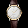 40 mm, Stahl ‑ Gelbgold mit Lederarmband
