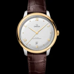 40 mm, Stahl ‑ Gelbgold mit Lederarmband