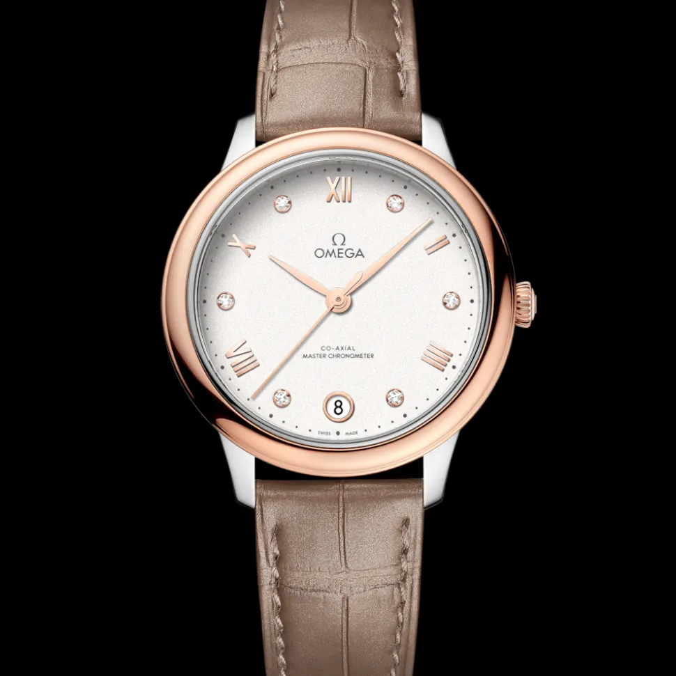 34 mm, Stahl ‑ Sedna™‑Gold mit Lederarmband