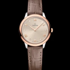 27,5 mm, Stahl ‑ Sedna™‑Gold mit Lederarmband