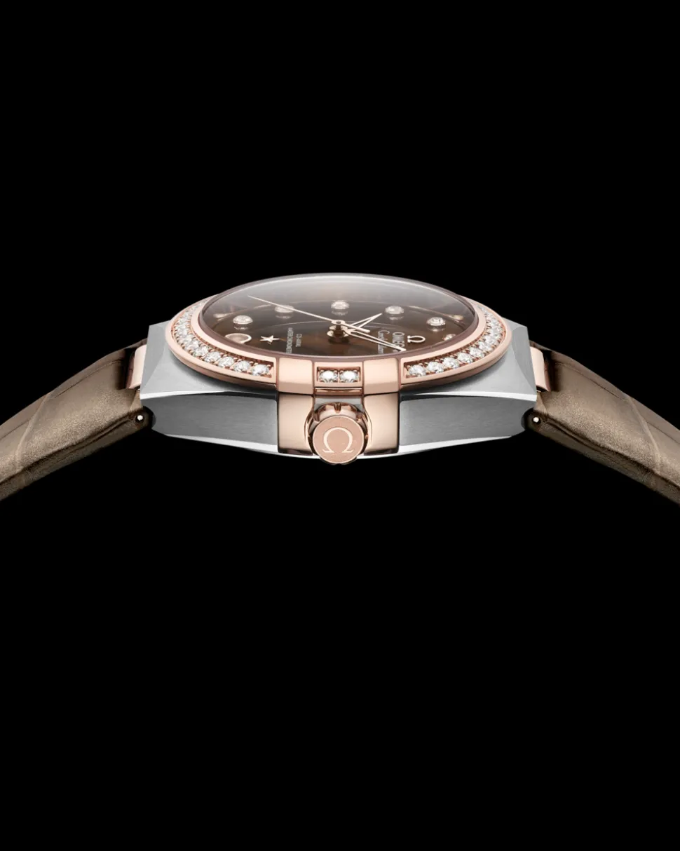 36 mm, Stahl ‑ Sedna™‑Gold mit Lederarmband