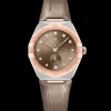 34 mm, Stahl ‑ Sedna™‑Gold mit Lederarmband