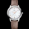 34 mm, Stahl mit Lederarmband