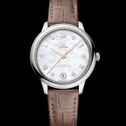 34 mm, Stahl mit Lederarmband