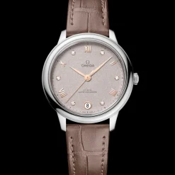 34 mm, Stahl mit Lederarmband