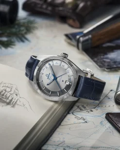 41 mm, Stahl mit Lederarmband