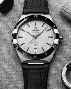 41 mm, Stahl mit Lederarmband